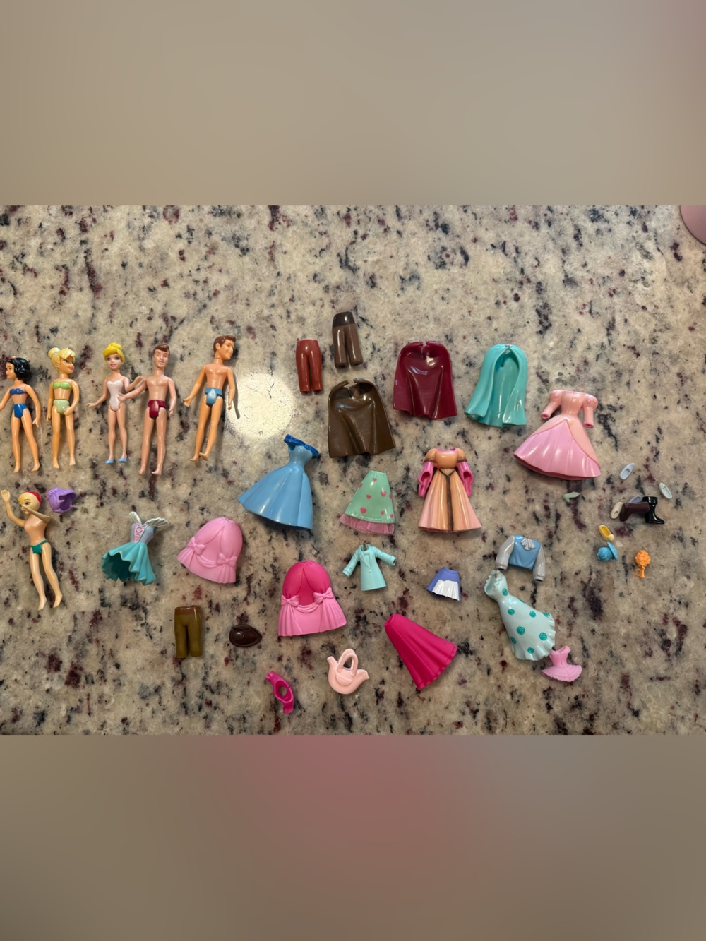 Polly pocket dolls, clothing, and accessories